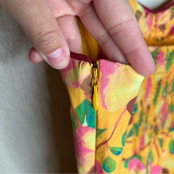 Farm Rio Mini Cashew Midi Dress yellow extra small - Picture 10 of 15